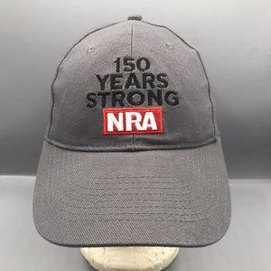 NRA Hat Baseball Dad Cap 150 Years Strong 2021 Gray Adjustable 2nd Amendment EUC